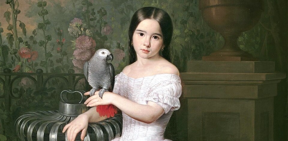 El loro gris en la pintura: lujo, símbolo y vínculo humano