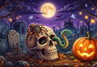 Halloween arañas y serpientes